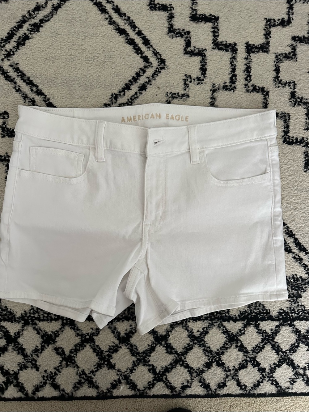 American Eagle Outfitters White Low-Rise Denim Shorts